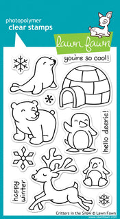 Critters in the snow - Lawn Fawn Clear Stamp