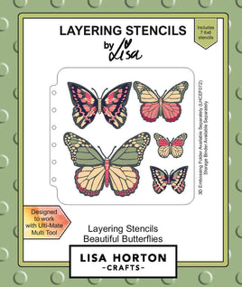 Lisa Horton Layering Stencils - Beautiful Butterflies