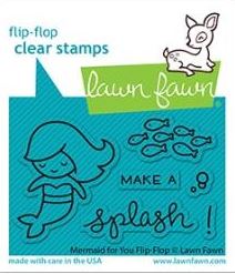 Lawn Fawn Clear Stamps 3"X2"-Mermaid For You Flip-Flop