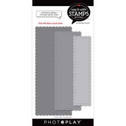 PhotoPlay Say It With Stamps Die Set #9 Nested Stitched Scallops