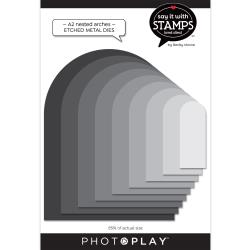 PhotoPlay Say It With Stamps Die Set A2 Nested Arches