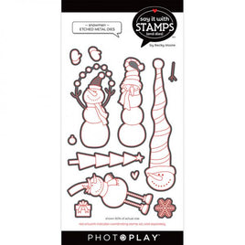Snowmen Etched Dies - Photoplay