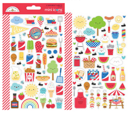 Doodlebug Design Inc Bar-B-Cute Stickers - Mini Icons