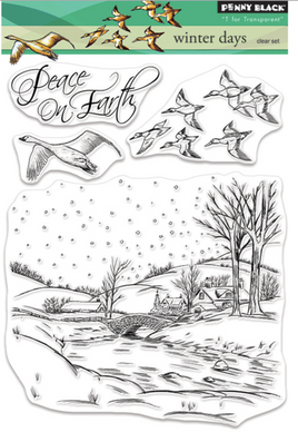 Penny Black Winter Days Clear Stamp Set