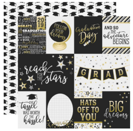 Simple Stories Con-Grad-ulations Elements 12x12 Double Sided Paper