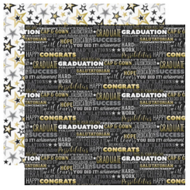 Simple Stories Con-Grad-ulations Dream Big 12x12 Double Sided Paper