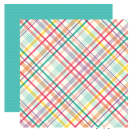 Echo Park Happy Birthday- Party Plaid 12x12 Double Sided Patterned Paper