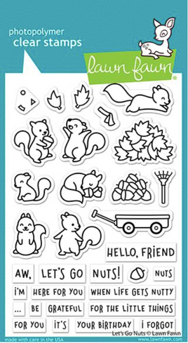 Let's Go Nuts - Lawn Fawn Clear Stamp 4"x6"