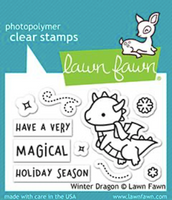 Winter Dragon - Lawn Fawn Clear Stamp 3"x2"