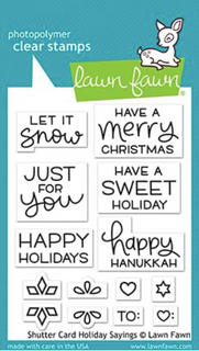 Shutter Card Holiday Sayings - Lawn Fawn Clear Stamps 3