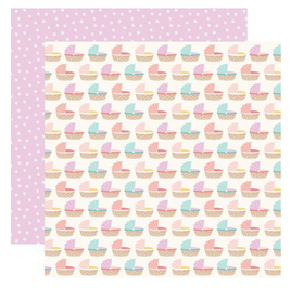 Echo Park - Hello Baby Girl Collection - 12 x 12 Double Sided Paper - Bassinets
