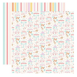 Echo Park - Hello Baby Girl Collection - 12 x 12 Double Sided Paper - Girl Mobiles