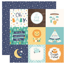 Echo Park - Hello Baby Boy Collection - 12 x 12 Double Sided Paper - 4 x 4 Journaling Cards