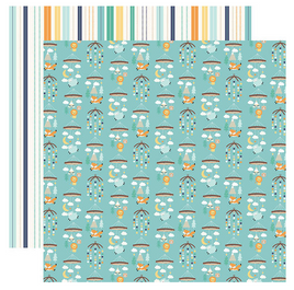 Echo Park - Hello Baby Boy Collection - 12 x 12 Double Sided Paper - Boy Mobiles