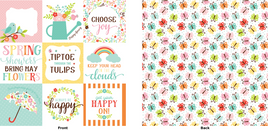 Echo Park -Hello Spring Collection - 12 x 12 Double Sided Paper - 4 x 4 Journaling Cards