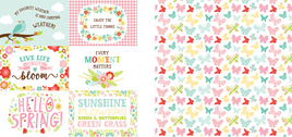 Echo Park -Spring Fling Collection - 12 x 12 Double Sided Paper - 4x6 Journaling Cards