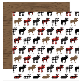 Echo Park - Let's Lumberjack Collection - 12 x 12 Double Sided Paper - Moose