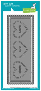 Scalloped Slimline W/Hearts: Landscape - Lawn Cuts Custom Craft Die