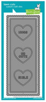 Scalloped Slimline W/Hearts: Portrait - Lawn Cuts Custom Craft Die