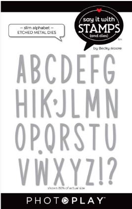 PhotoPlay Say It With Stamps Die Set Slim Alphabet