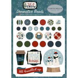 Carta Bella Paper - Let it Snow Collection - Decorative Brads