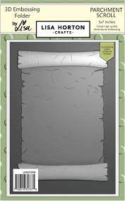 Parchment Scroll   Lisa Horton 5x7 3D Embossing Folder & Die